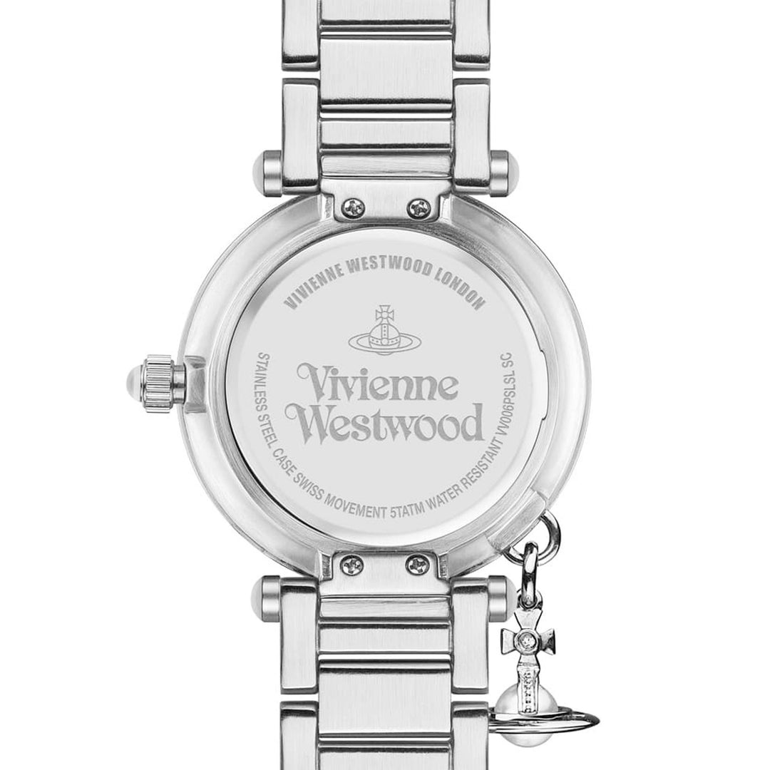 Vivienne Westwood Mother Orb Iridescent Dial Stainless Steel Strap Watch