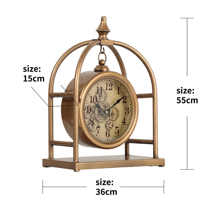 Saint-Étienne Bedside Table Moving Cogs Clock