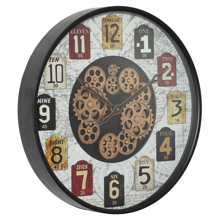 Wyn Round Moving Cogs Wall Clock