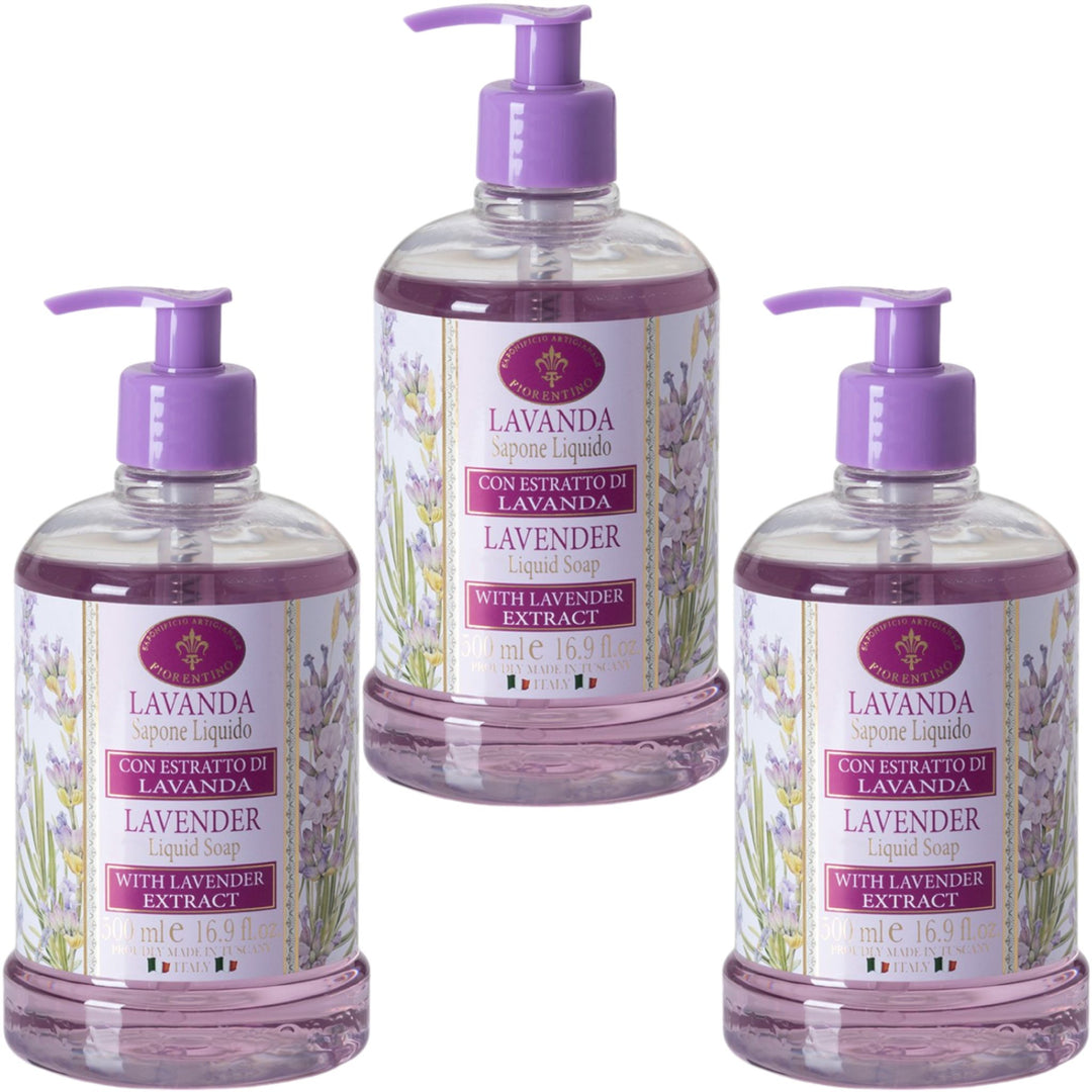 Saponificio Artigianale Fiorentino Lavender Hand Wash Bundle Set 3Pcs