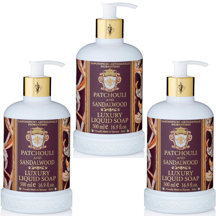 Saponificio Artigianale Fiorentino Body and Hand Wash Bundles Patchouli & Sandalwood Hand Wash Bundle Set 3Pcs Patchouli & Sandalwood Hand Wash Bundle Set 3Pcs Brand