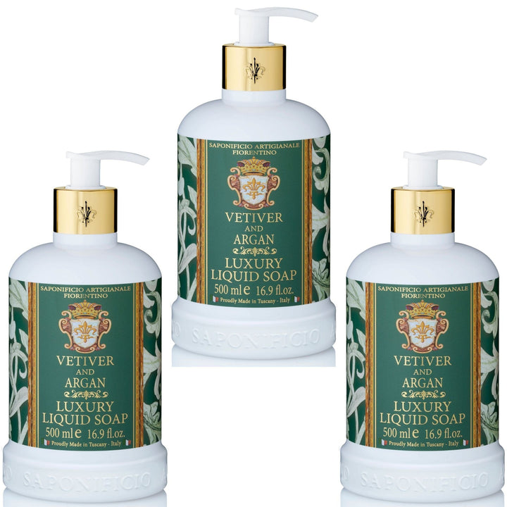 Saponificio Artigianale Fiorentino Body and Hand Wash Bundles Vetiver & Argan Hand Wash Bundle Set 3Pcs Vetiver & Argan Hand Wash Bundle Set 3Pcs Brand