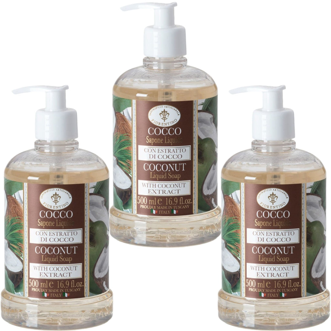 Saponificio Artigianale Fiorentino Body and Hand Wash w/ Soap Bundles Saponificio Artigianale Fiorentino Coconut Hand Wash Bundle Set 3Pcs Saponificio Artigianale Fiorentino Coconut Hand Wash Bundle Set 3Pcs Brand