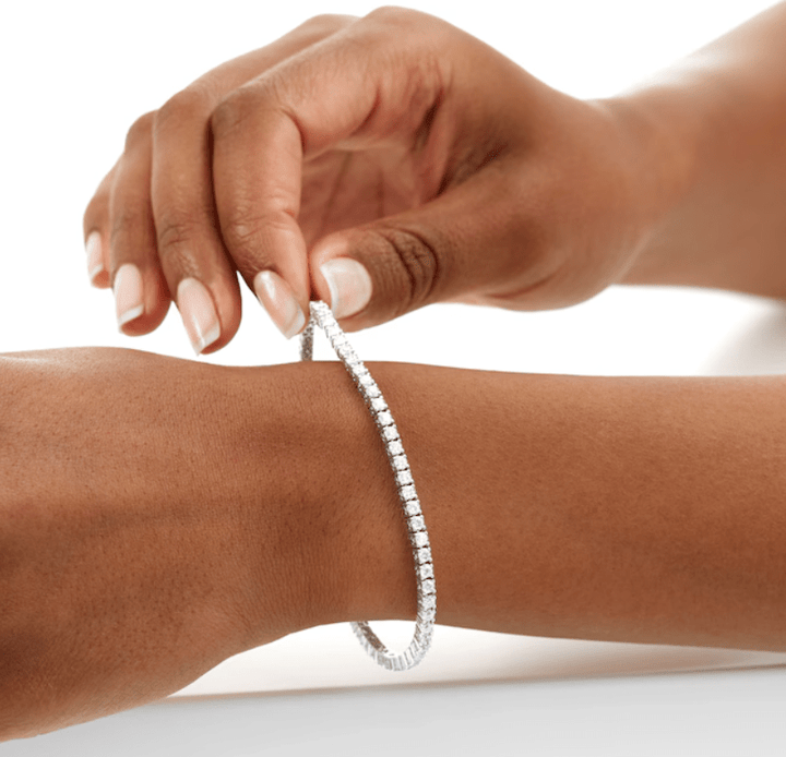 Georgini Bracelet Georgini Gold Moissanite Tennis Bracelet In 9ct White Gold Georgini Gold Moissanite Tennis Bracelet In 9ct White Gold Brand