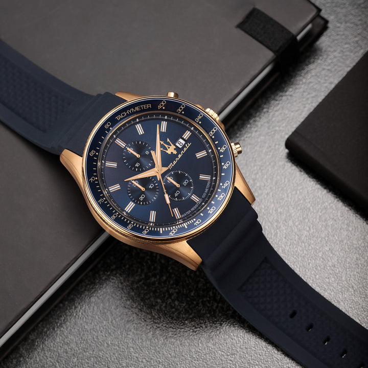 Maserati Chronograph Watches Maserati Sfida 44mm Blue Gold Chronograph Watch Maserati Sfida 44mm Blue Gold Chronograph Watch Brand