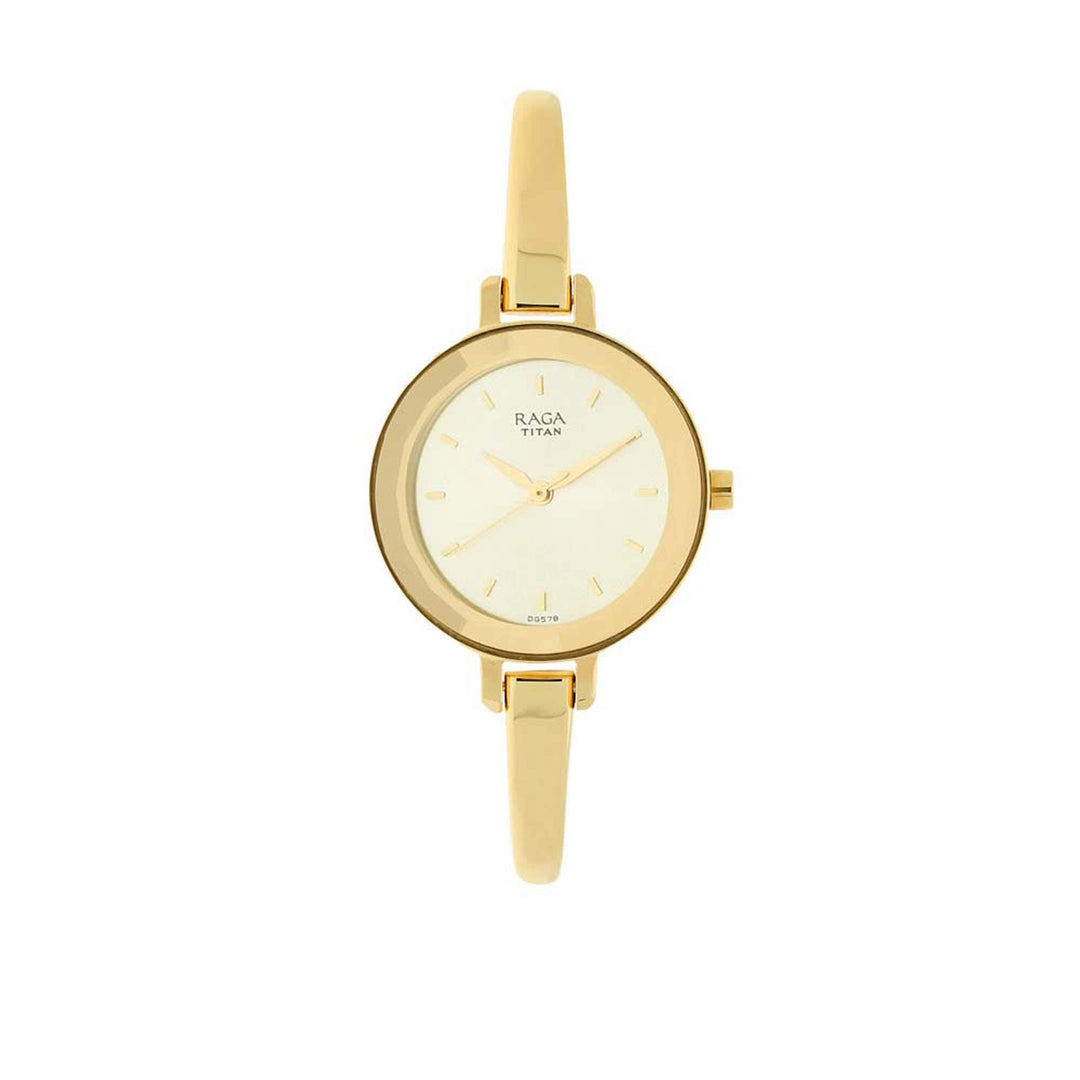 Titan Chronograph Watches Titan Raga Viva Champagne Dial Women Watch With Metal Strap Brand