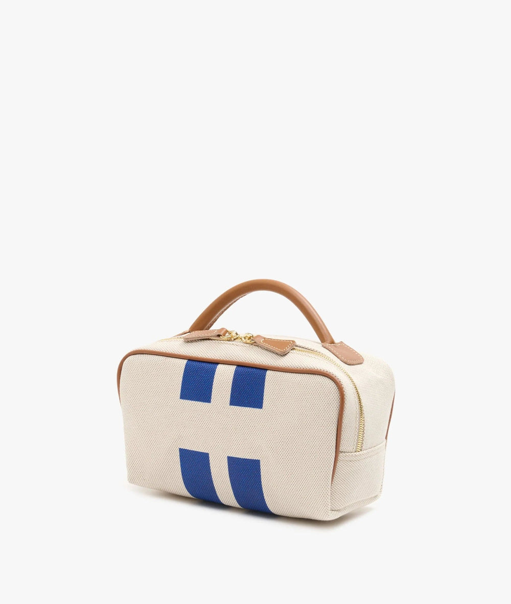 MyStyleBags Cosmetic & Toiletry Bags My Style Bags Berkeley Cosmetic Bag Natural With Blue Stripes Brand