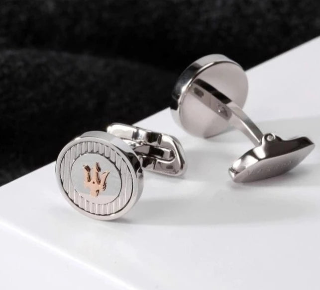 Maserati Cufflinks Maserati Leggenda Silver & Rose Gold Cufflinks Brand