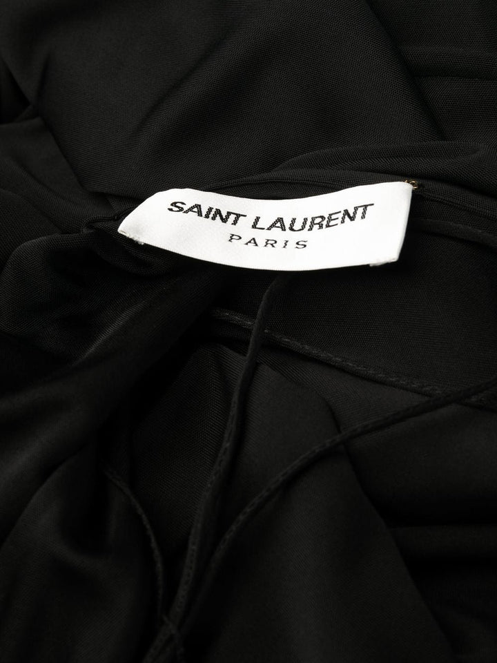 Saint Laurent Dresses Saint Laurent Black Sleeveless Draped Dress  Saint Laurent Black Sleeveless Draped Floor-Length Dress at Italian Luxury Brand