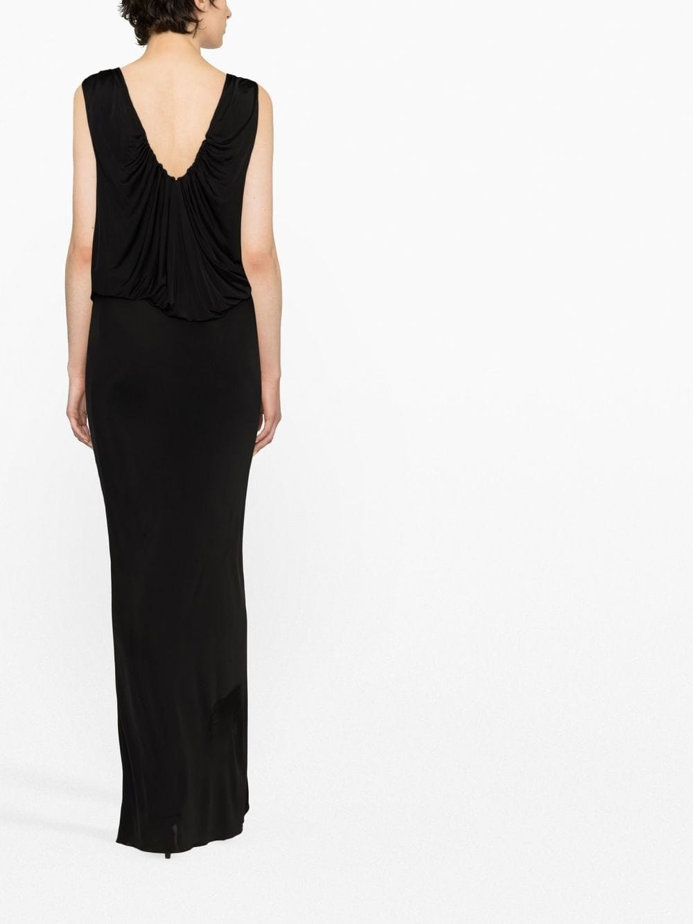 Saint Laurent Dresses Saint Laurent Black Sleeveless Draped Dress  Saint Laurent Black Sleeveless Draped Floor-Length Dress at Italian Luxury Brand