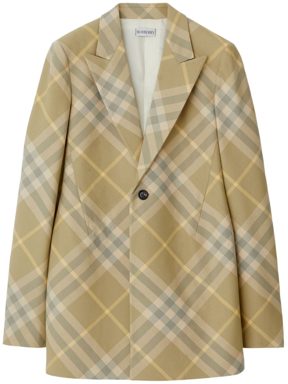 Burberry Jackets 6 Burberry Jackets Beige Burberry Jackets Beige Light Olive Green Plaid Wool Blaze With Peak Lapels, Tailored Cut Brand