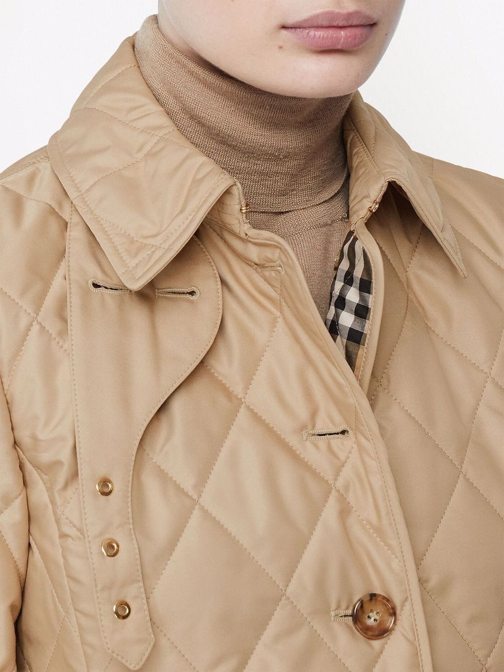 Burberry Jackets XS Burberry Jackets Beige Burberry beige quilted jacket with button fastening and check lining. Brand