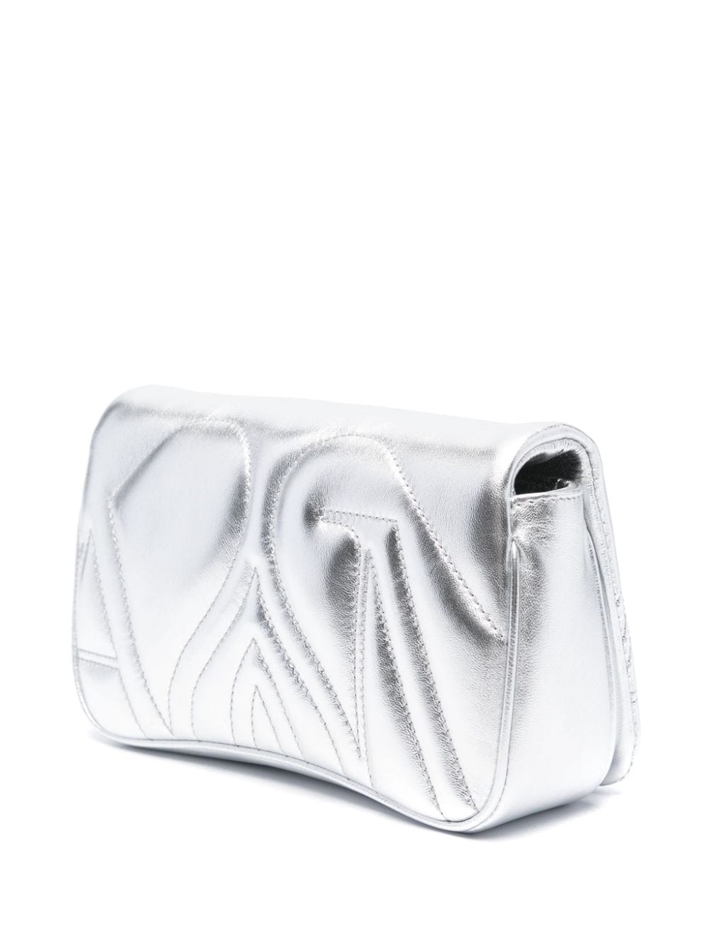 Alexander Mcqueen Shoulder UNI Alexander McQueen Shoulder Bags Silver Alexander McQueen Silver Metallic Leather Bag with Chain Strap Brand