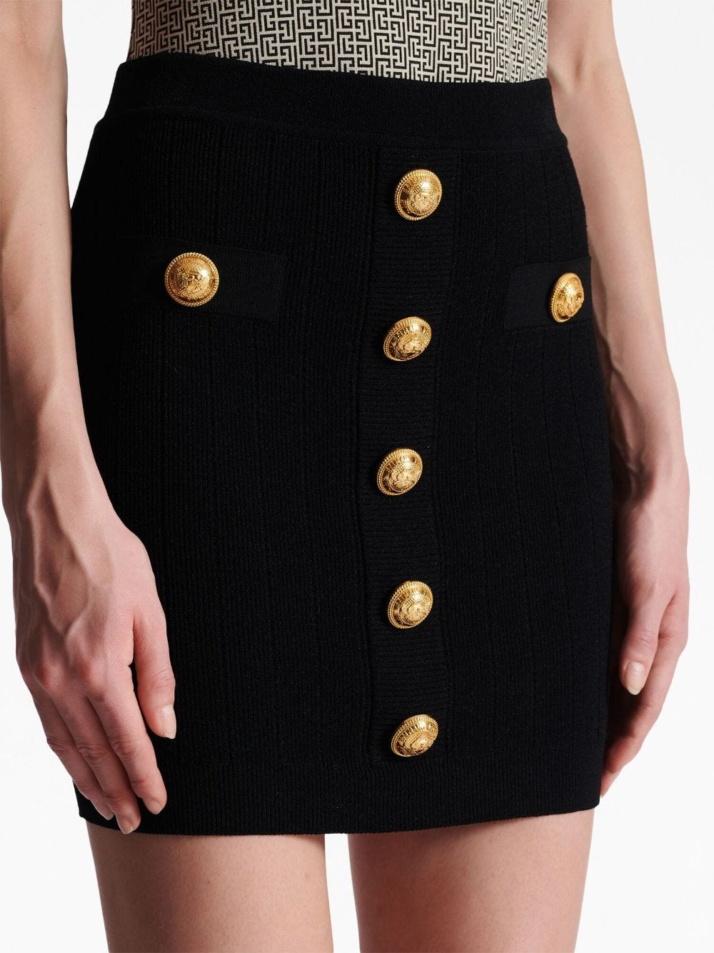 Balmain Skirts 40 Balmain Knitted Buttons Skirt Balmain Black Knitted Buttons Skirt Brand