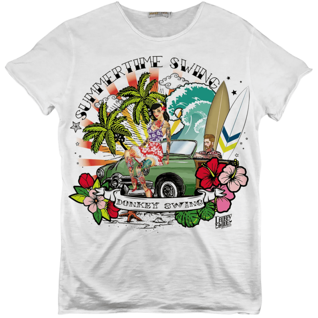 Vintabros T-shirt S / White Vintabros Summertime Swing Men Crew neck T-shirt Brand