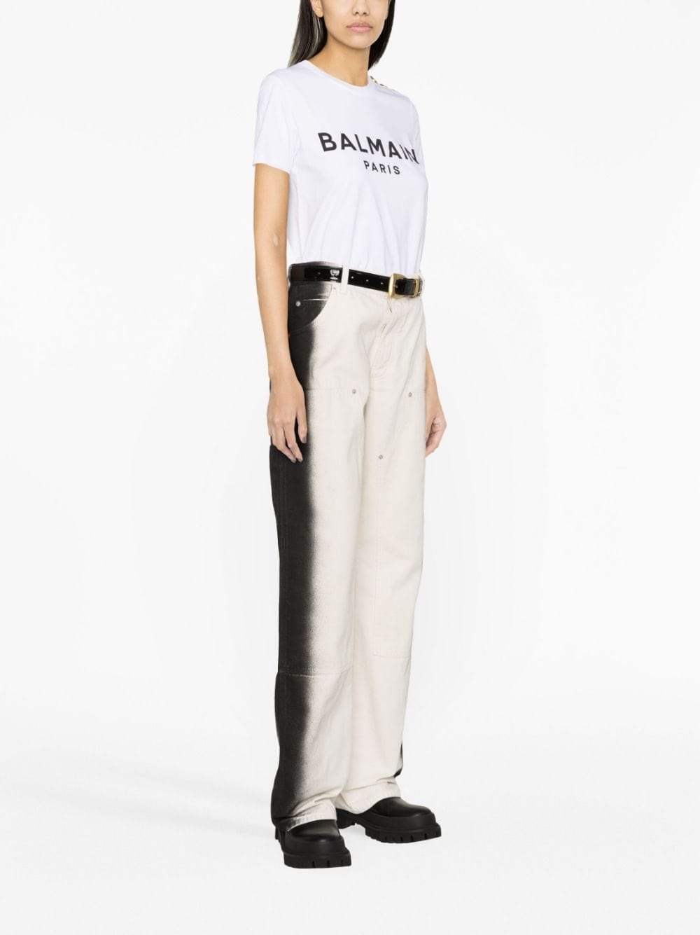 Balmain Topwear Balmain Cotton T-shirt Balmain White Cotton T-shirt Brand