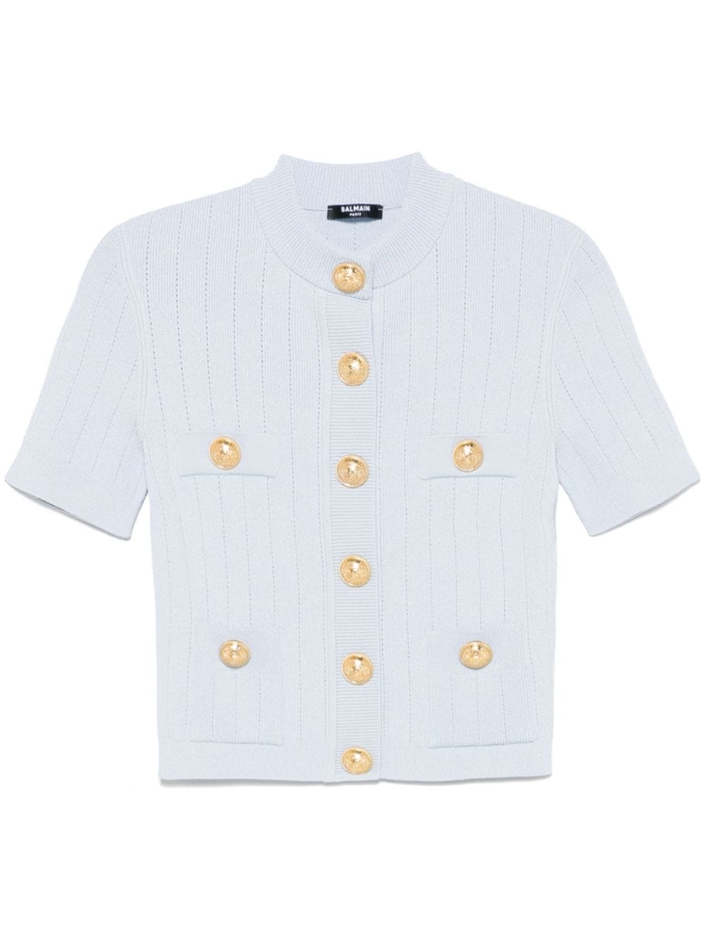 Balmain Topwear Balmain Sweater Balmain Light Blue Sweater Brand