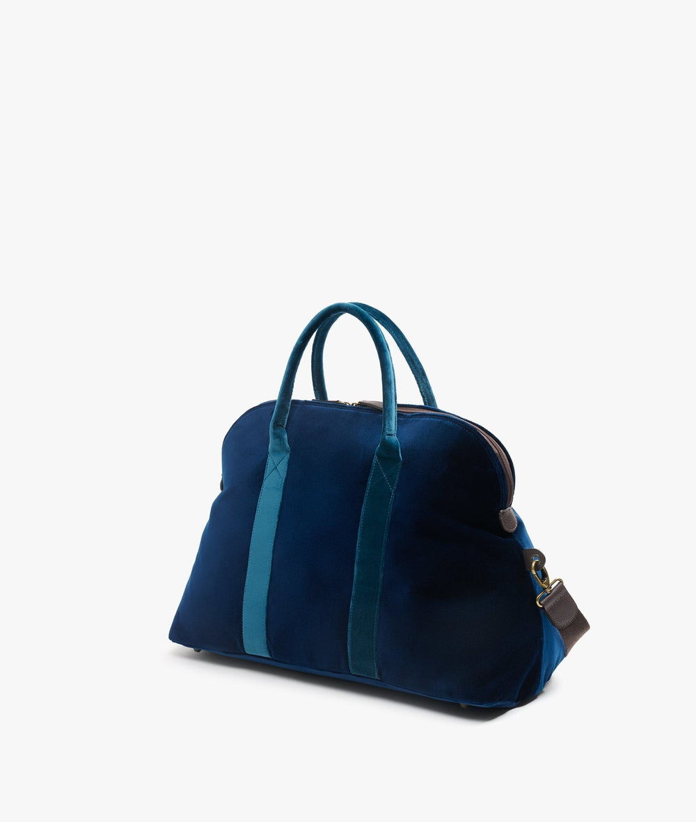 My Style Bags Travel Bags My Style Bags London Smart Twin Velvet Duffel Travel Bag in Blue for Women Brand