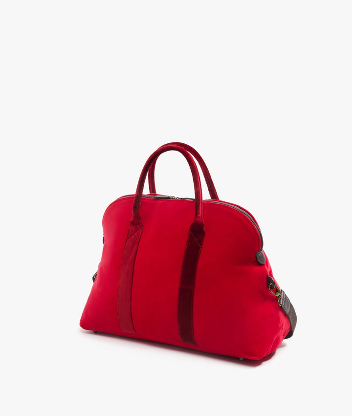 My Style Bags Travel Bags My Style Bags London Smart Twin Velvet Duffel Travel Bag in Red for Women Brand