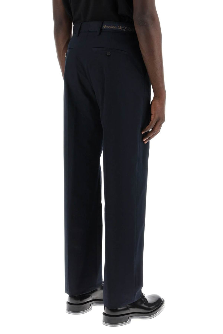 Alexander Mcqueen Trousers Alexander Mcqueen chino pants with logo lettering on the Alexander Mcqueen chino pants with logo lettering on the Brand