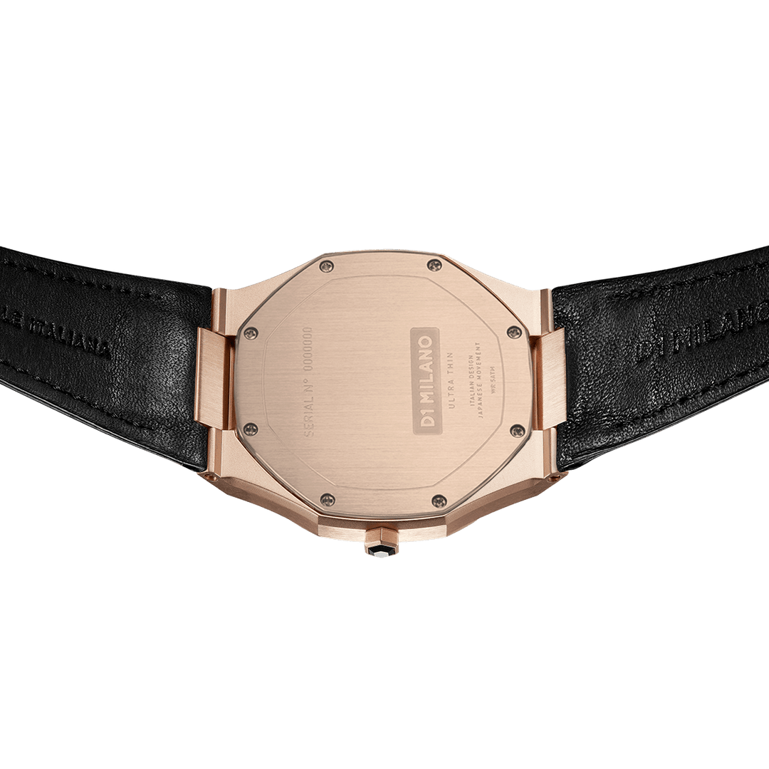 D1 Milano Watch D1 Milano Ultra Slim 40mm Rose Gold Leather Watch Brand